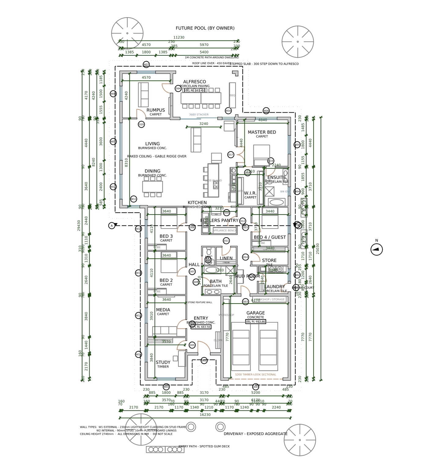 Dimensioned CAD floor plan