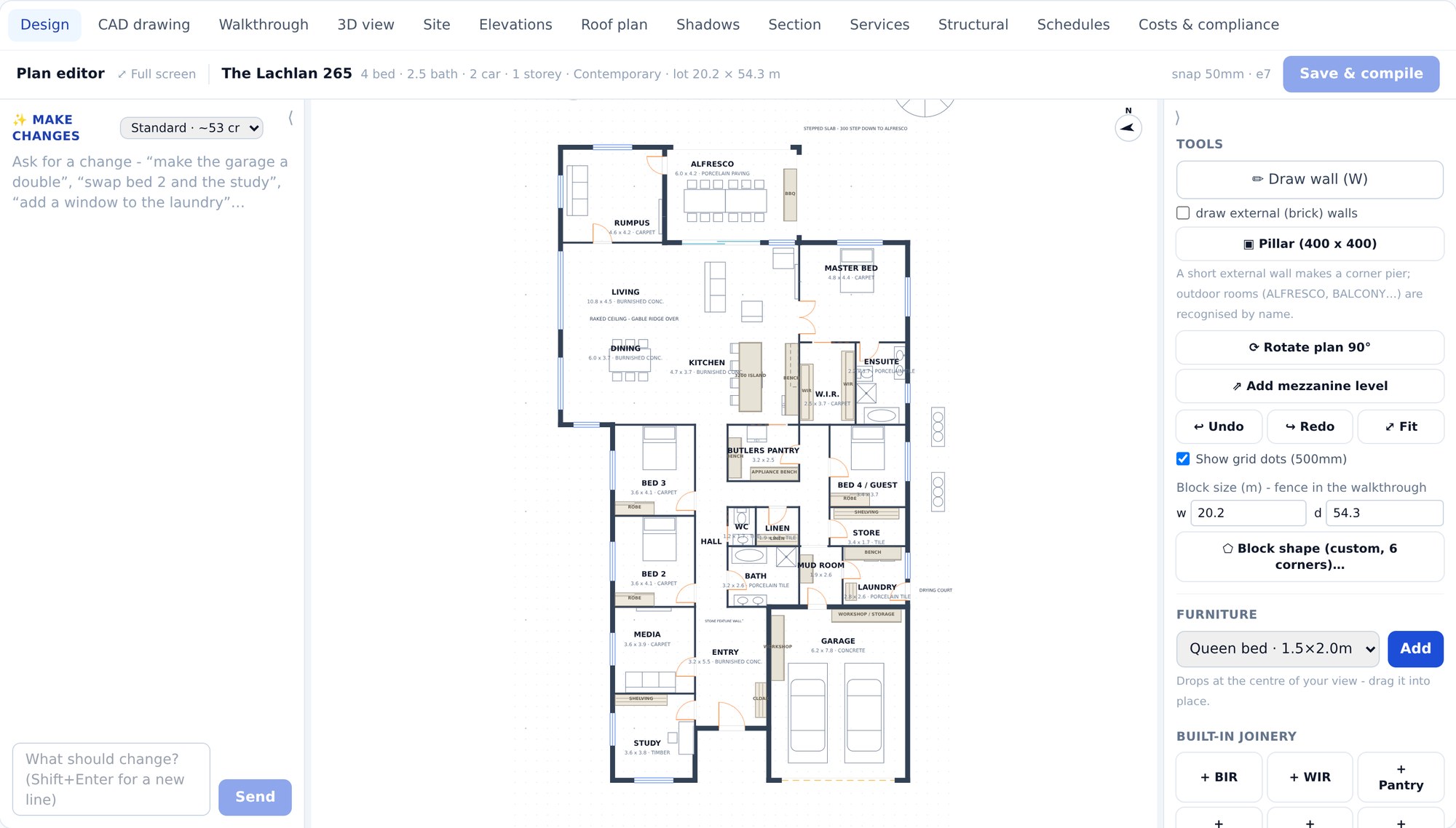 In-browser floor plan editor